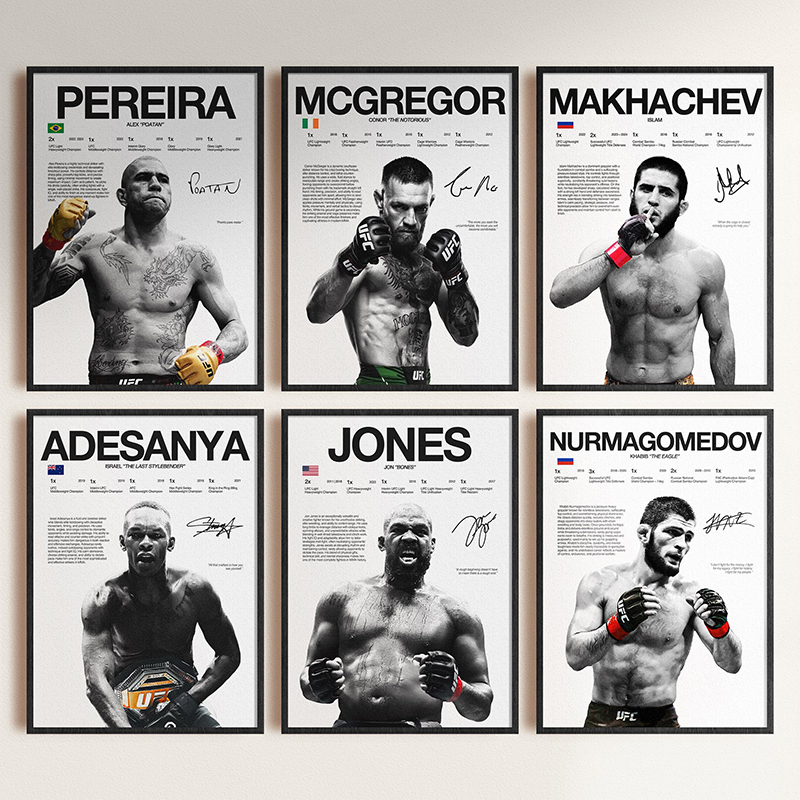 Home Gym Mma - Famous Boxing Legends Fighting Poster Print