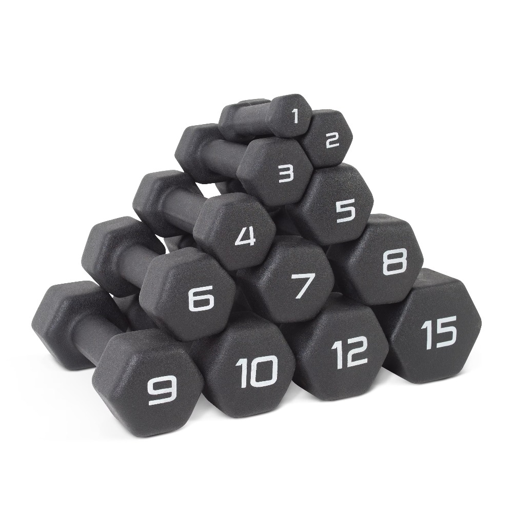 Home Gym Training - 1lb Black Neoprene Dumbbell Pair Adjustable