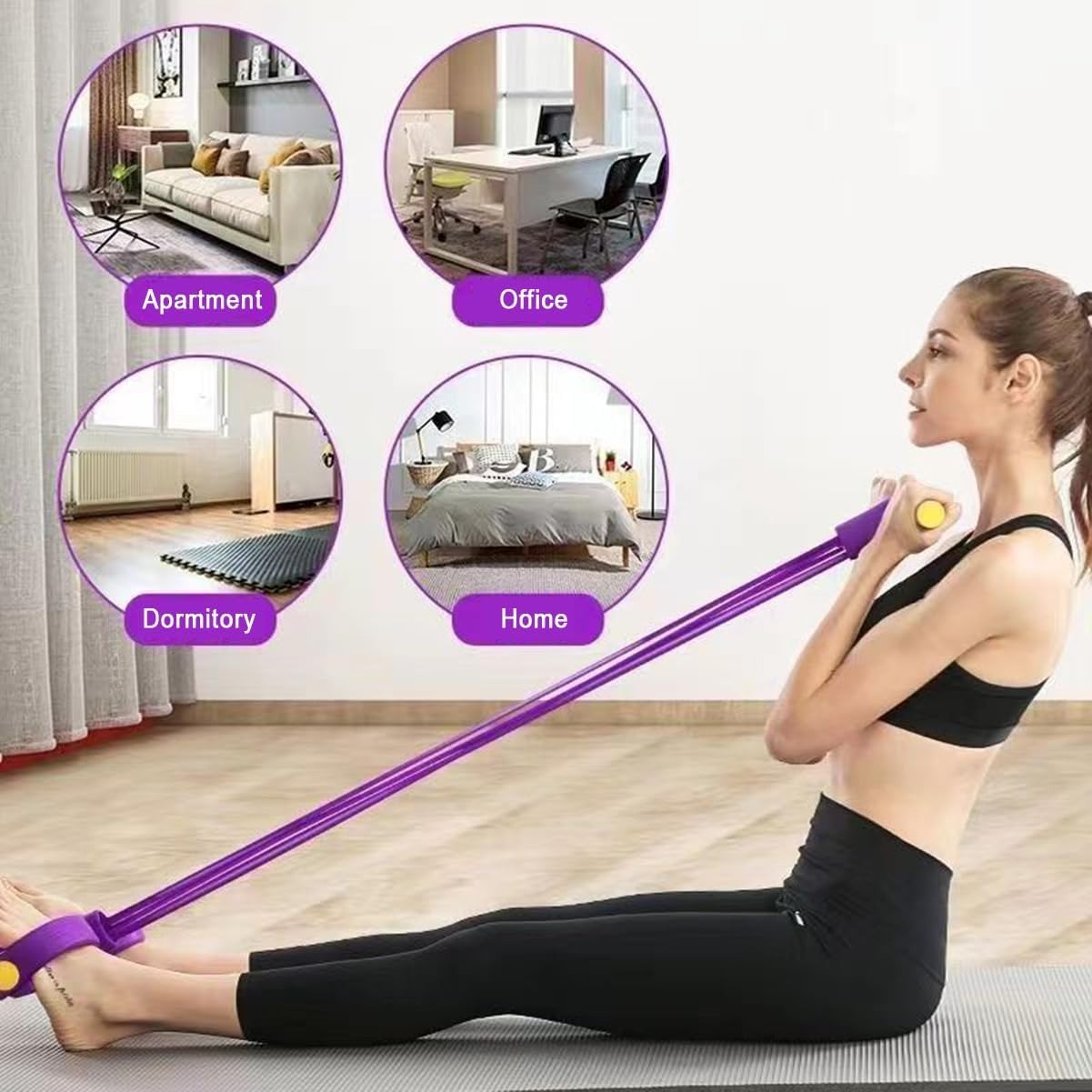 Home Gym Studio - 21 Fitness Resistance Bands-6 Tube Pedal