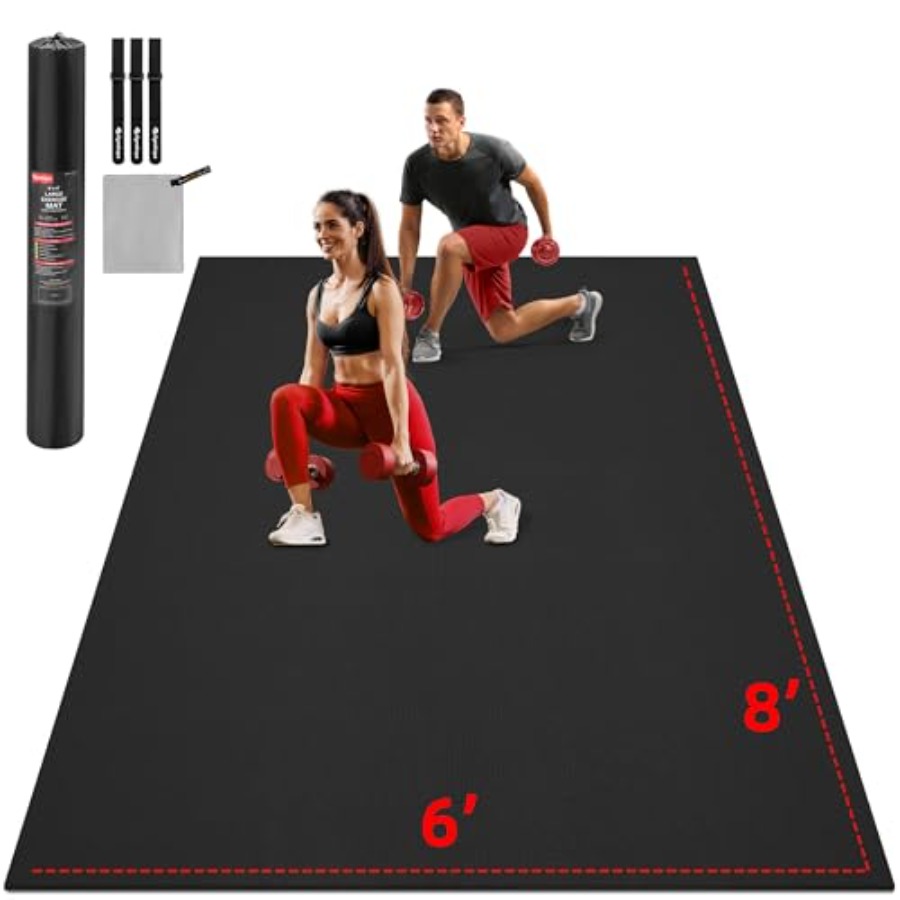 Home Gym Mma - Extra Large Exercise Mat, 8'x6'(8mm) Thick