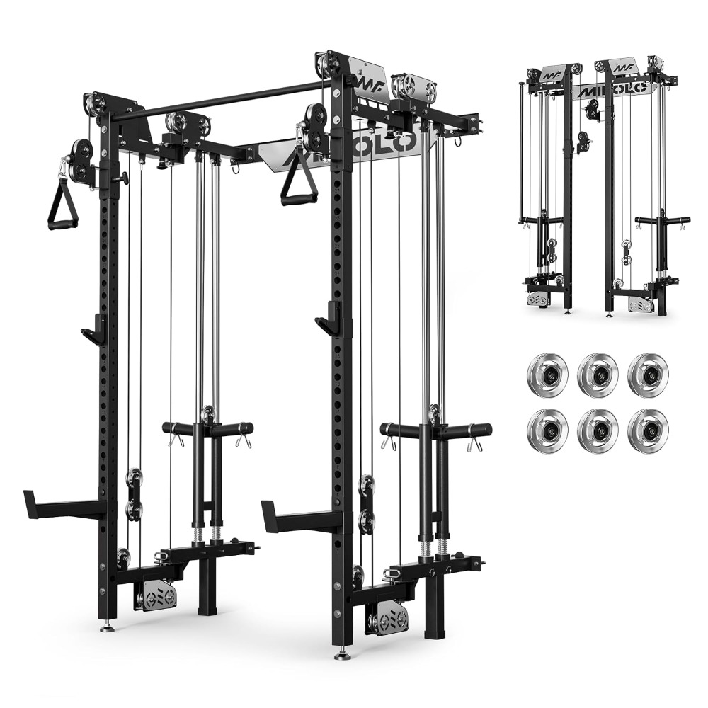 Home Gym Rack With Cables - Folding Wall Mounted Squat Rack with