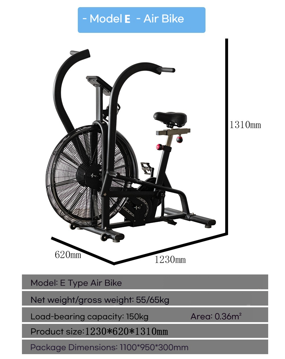 Commercial Wind Resistance Fan - Home Gym Bike ulasan dan harga