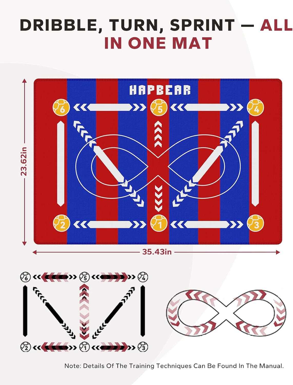 HAPBEAR Soccer Training Mat -  - Home Gym Practice ulasan dan harga