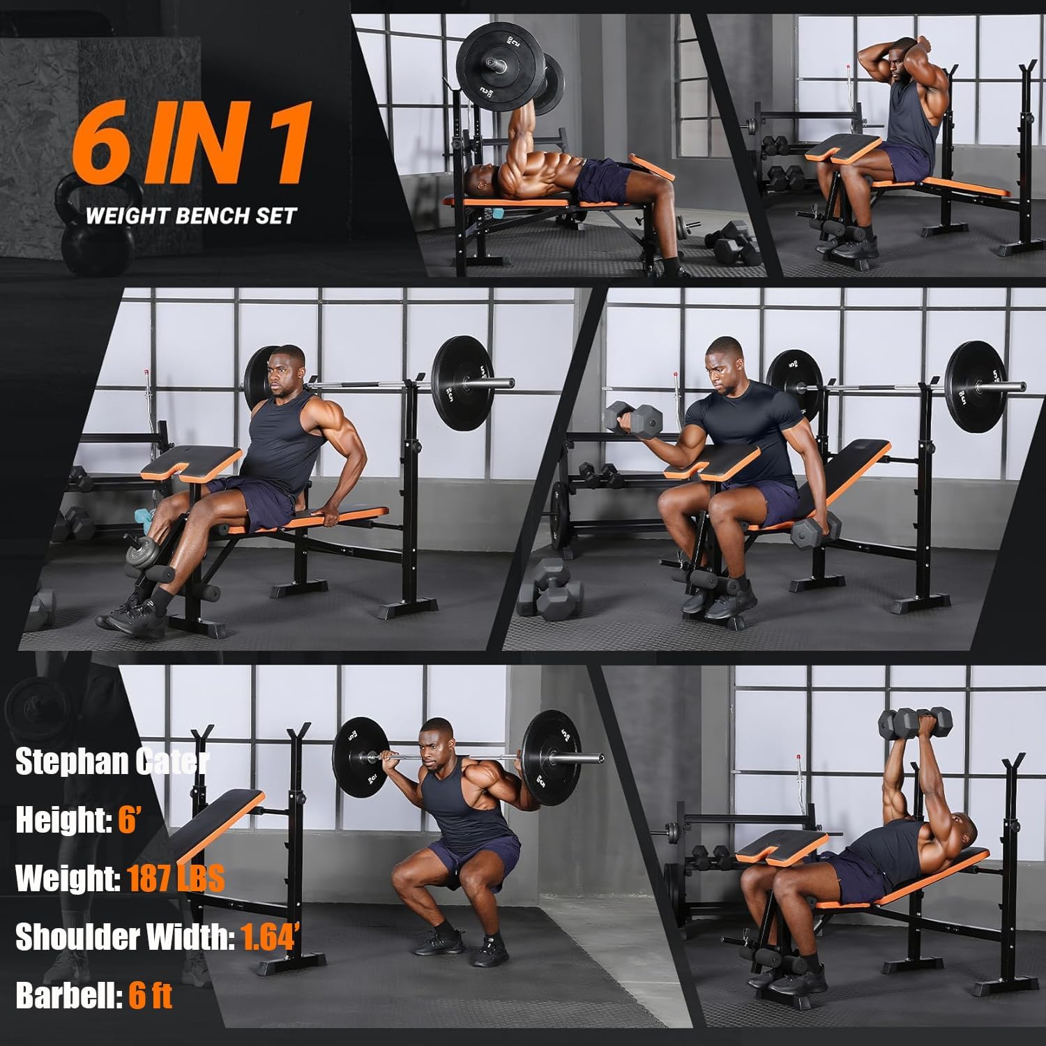 6-in-1 Space Saving Weight Ben - Home Gym Training ulasan dan harga