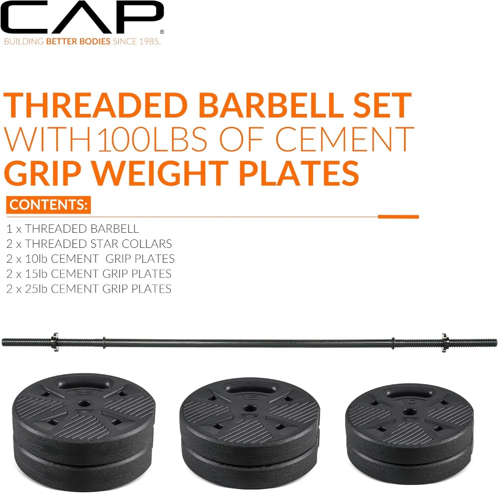 CAP Threaded Barbell Set with  - Home Gym Training ulasan dan harga
