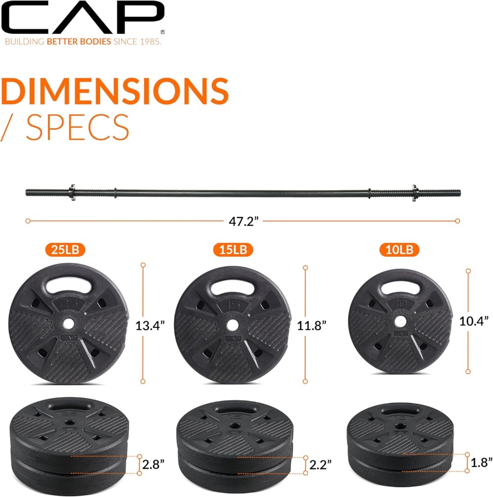 CAP Threaded Barbell Set with  - Home Gym Training ulasan dan harga
