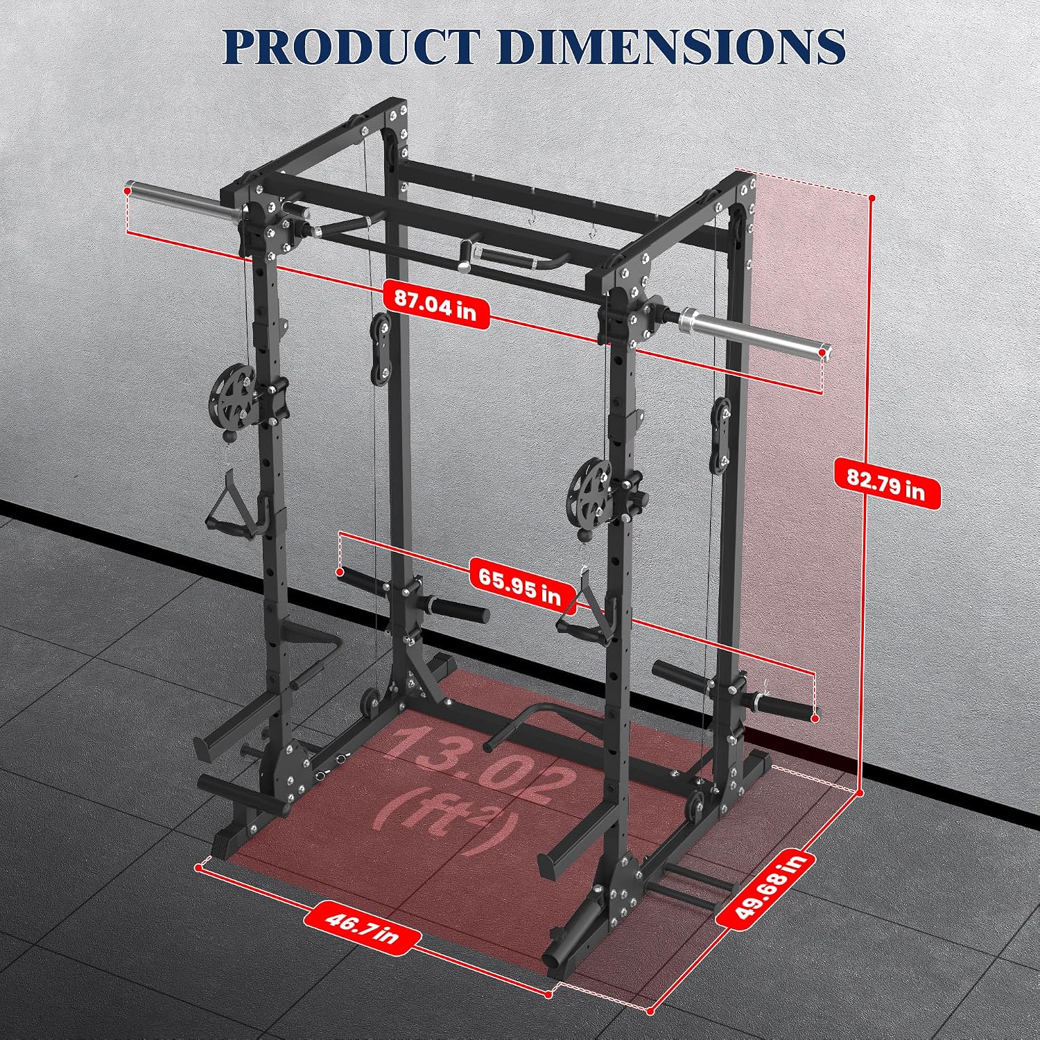 Smith Machine, 5 in 1 Heavy-Du - Home Gym Rack With Cables ulasan dan harga
