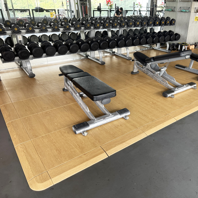 Home Gym Wooden Grain Rubber F - Home Gym Rubber Flooring ulasan dan harga
