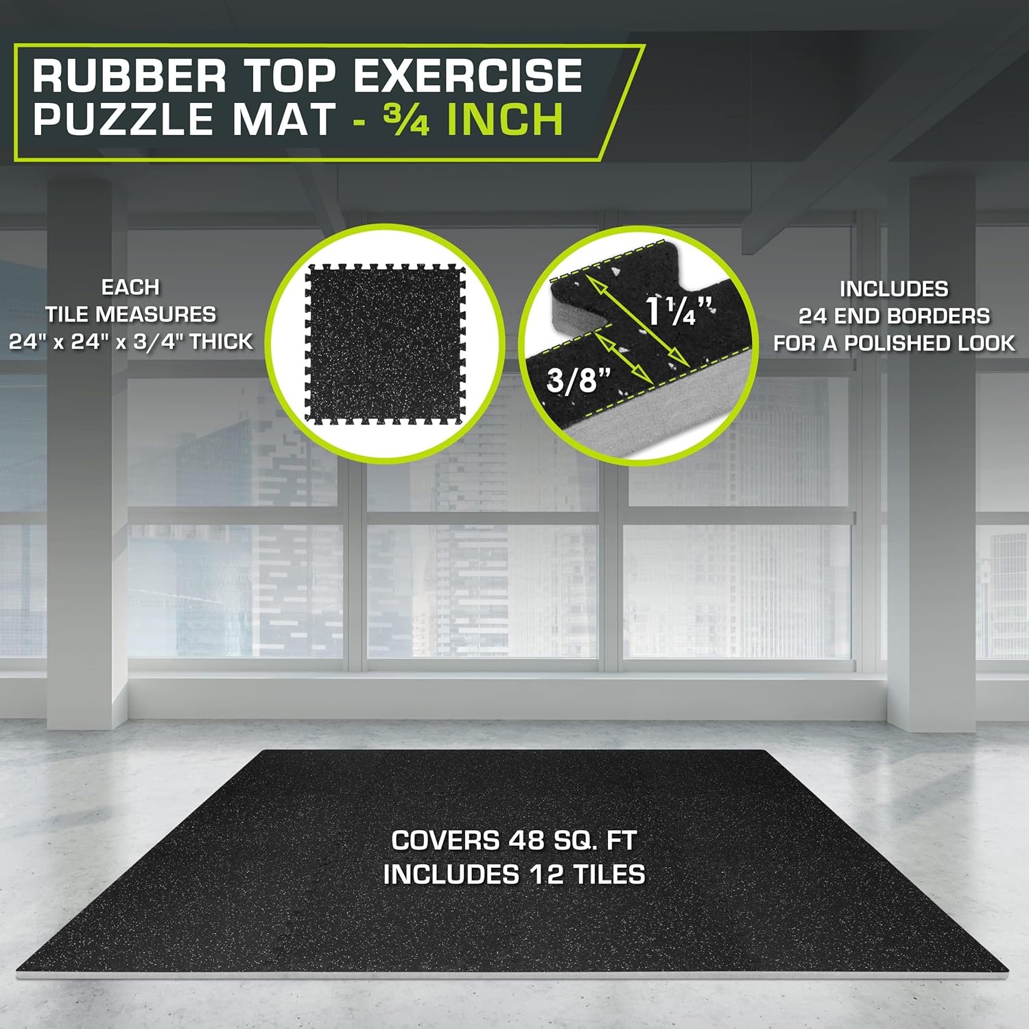 Exercise Puzzle Mat 3/4-Inch,  - Home Gym Rubber Flooring ulasan dan harga