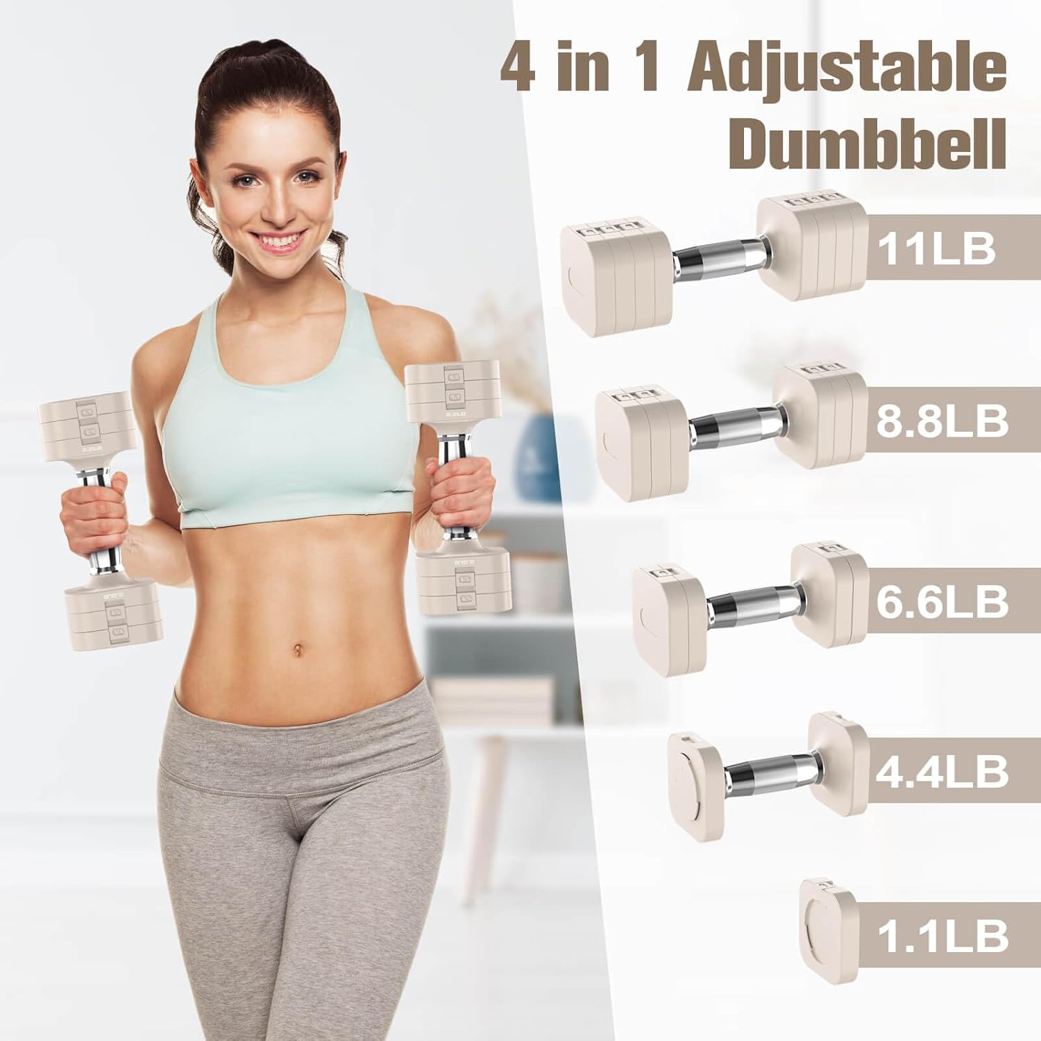 Adjustable Dumbbells Set, 22LB - Home Gym Training ulasan dan harga