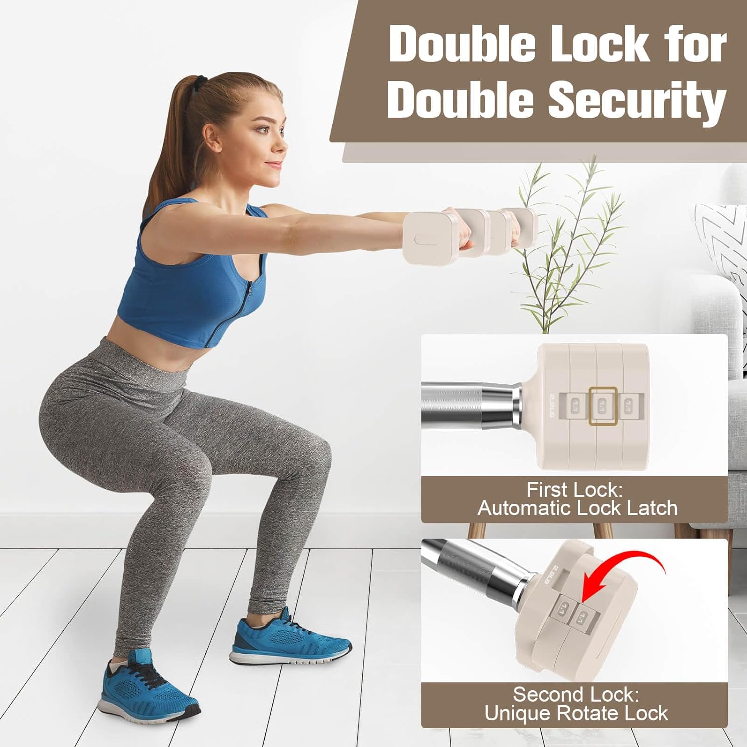 Adjustable Dumbbells Set, 22LB - Home Gym Training ulasan dan harga