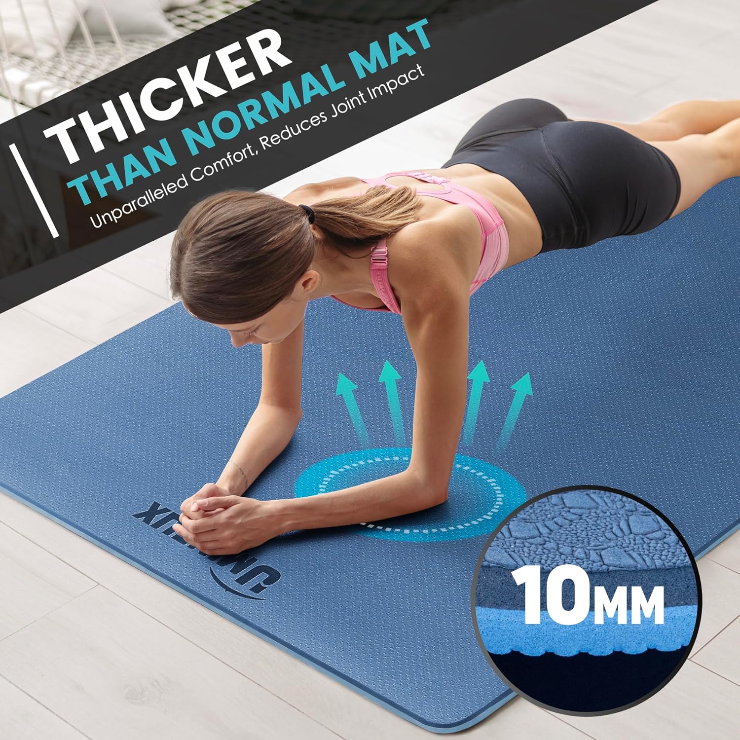 Large Yoga Mat 1/4 & 2/5 Inch  - Home Gym Pilates ulasan dan harga