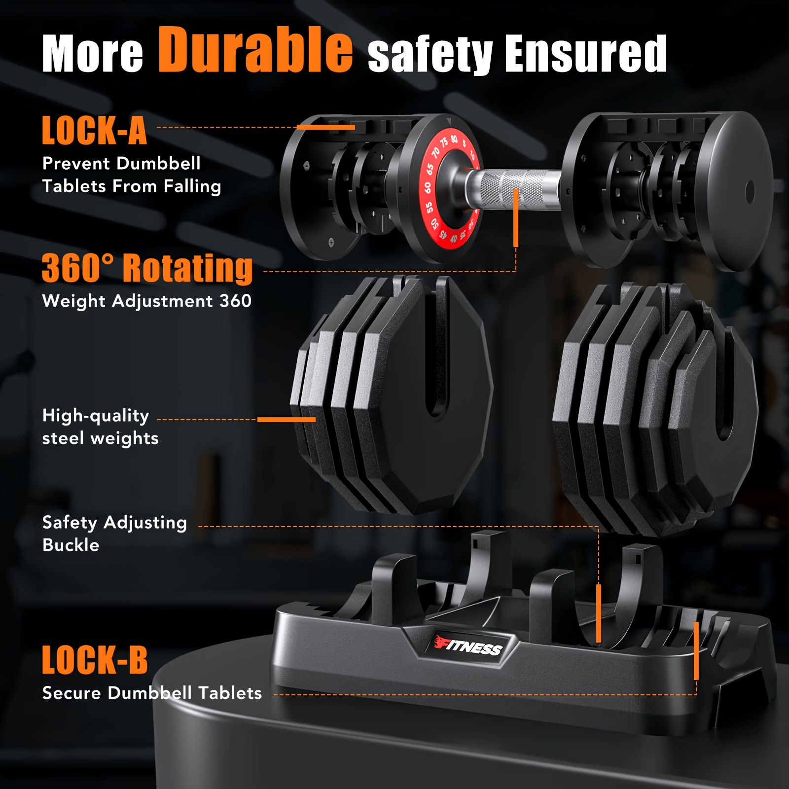 80/55LBS Adjustable Dumbbell S - Home Gym Second ulasan dan harga