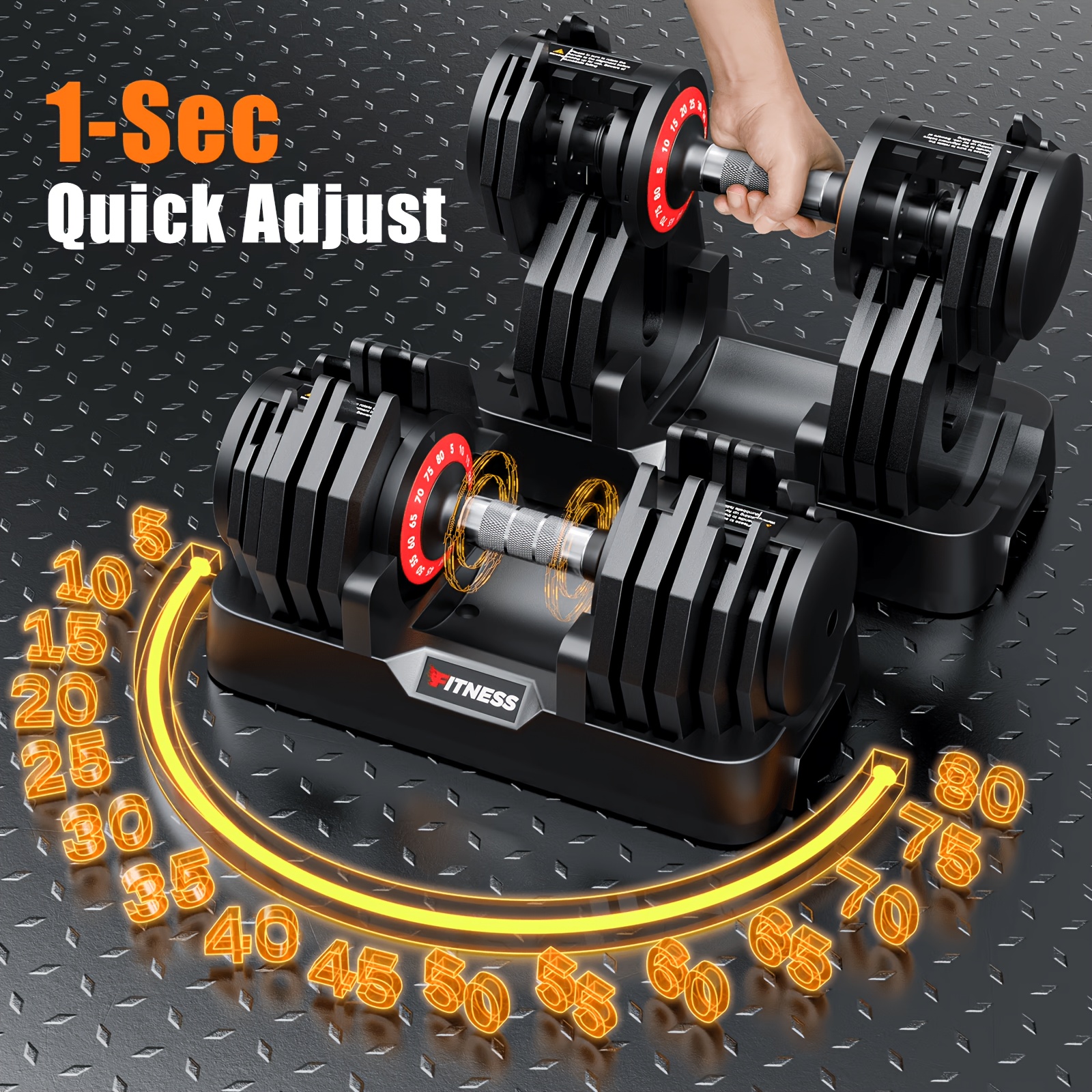 80/55LBS Adjustable Dumbbell S - Home Gym Second ulasan dan harga