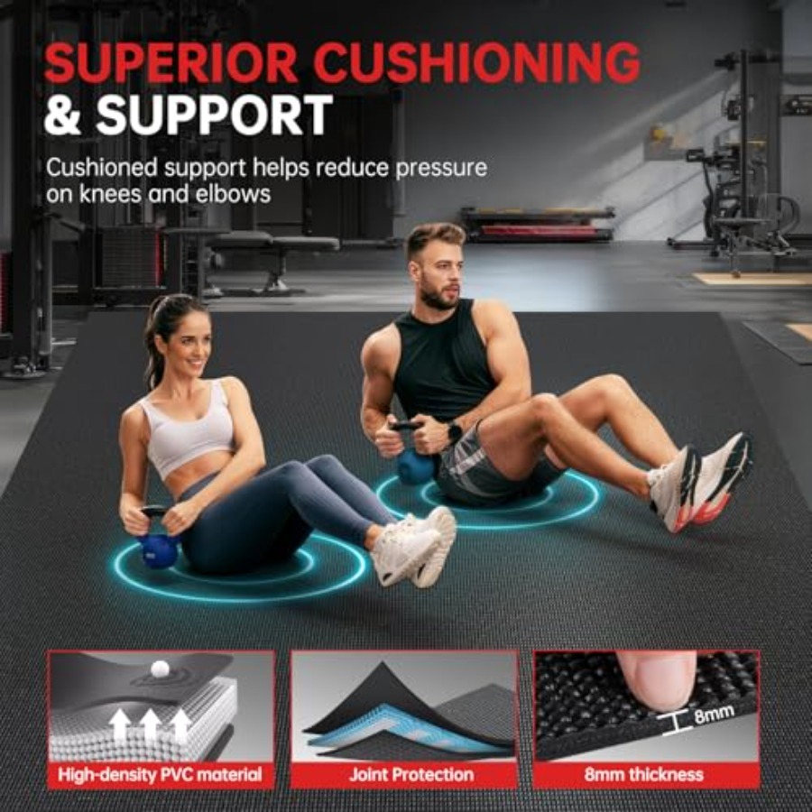 Extra Large Exercise Mat, 8'x6 - Home Gym Mma ulasan dan harga