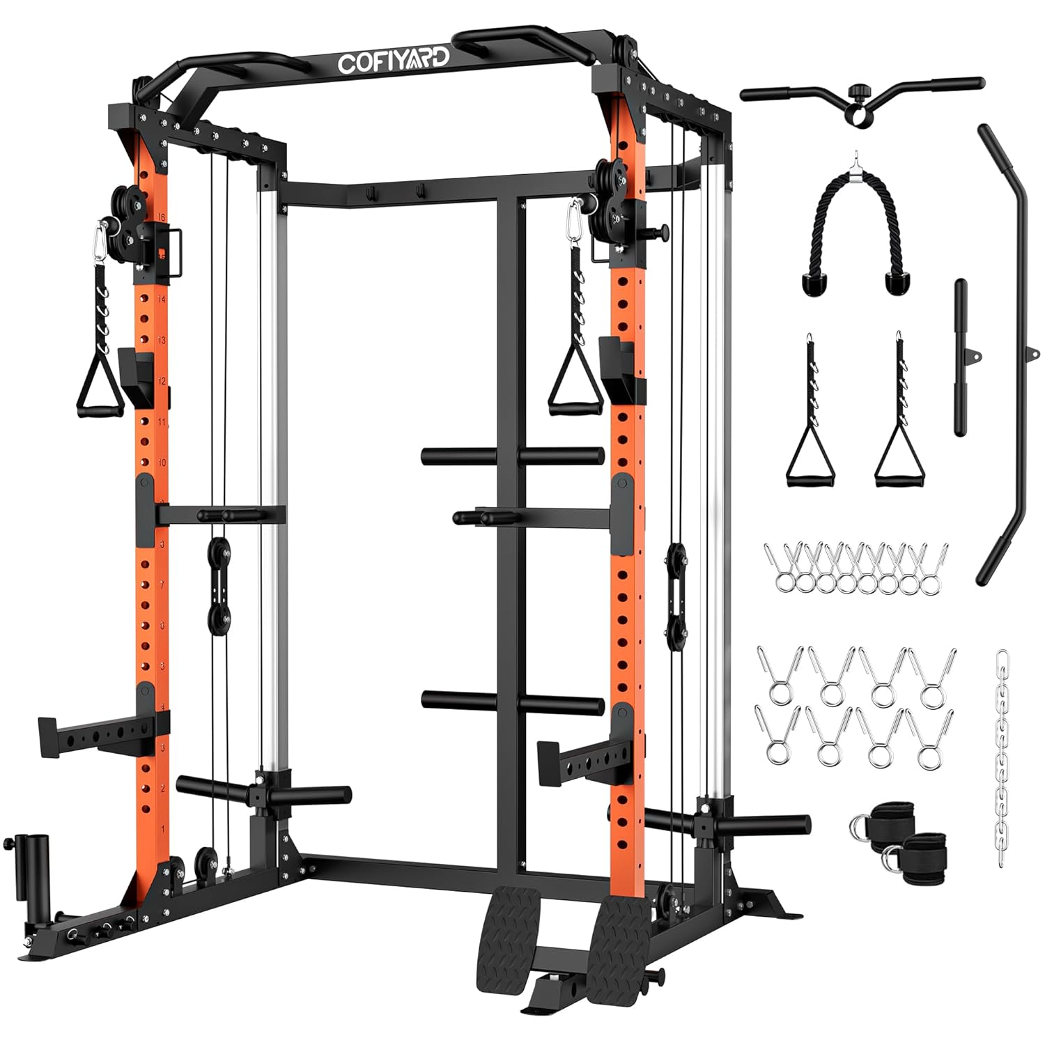 Power Cage, Power Rack with Du - Home Gym Rack With Cables ulasan dan harga