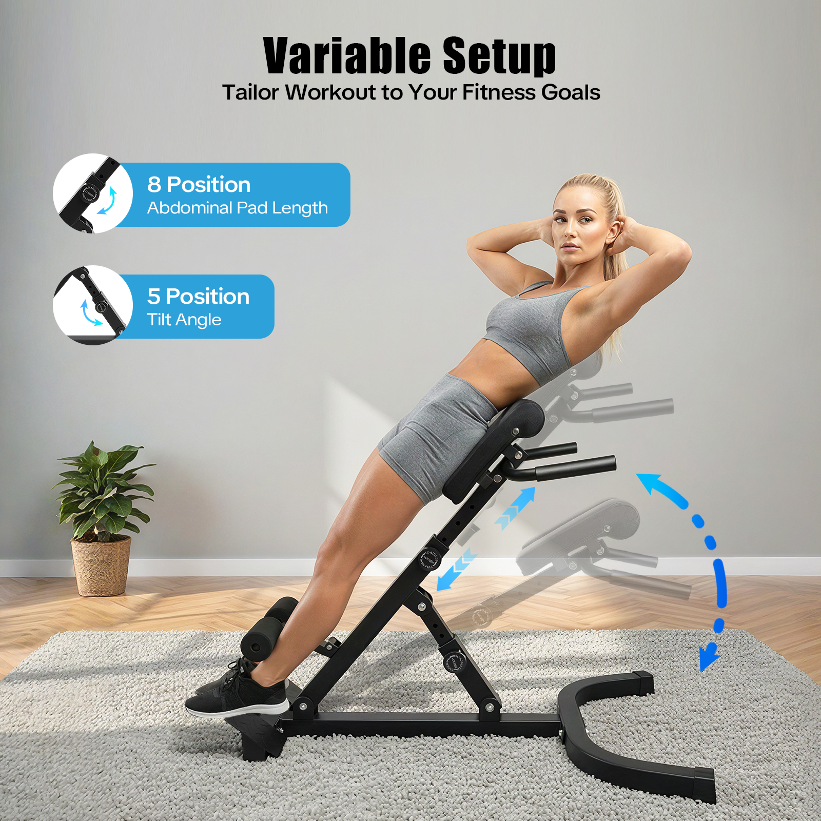 Adjustable Roman Chair Foldabl - Home Gym Bench ulasan dan harga