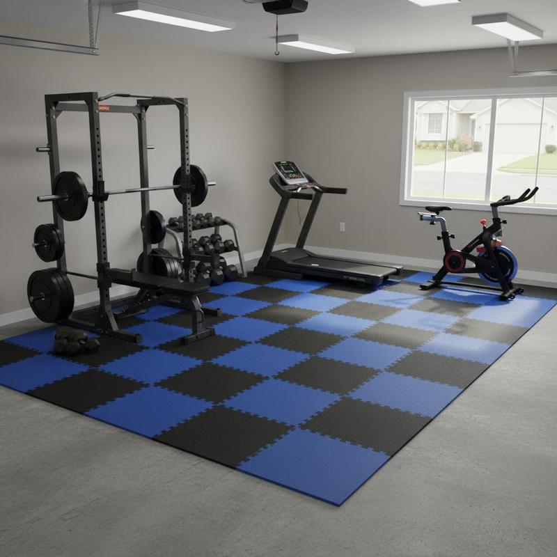 0.56 Inch Thick Interlocking E - Home Gym Rubber Flooring ulasan dan harga