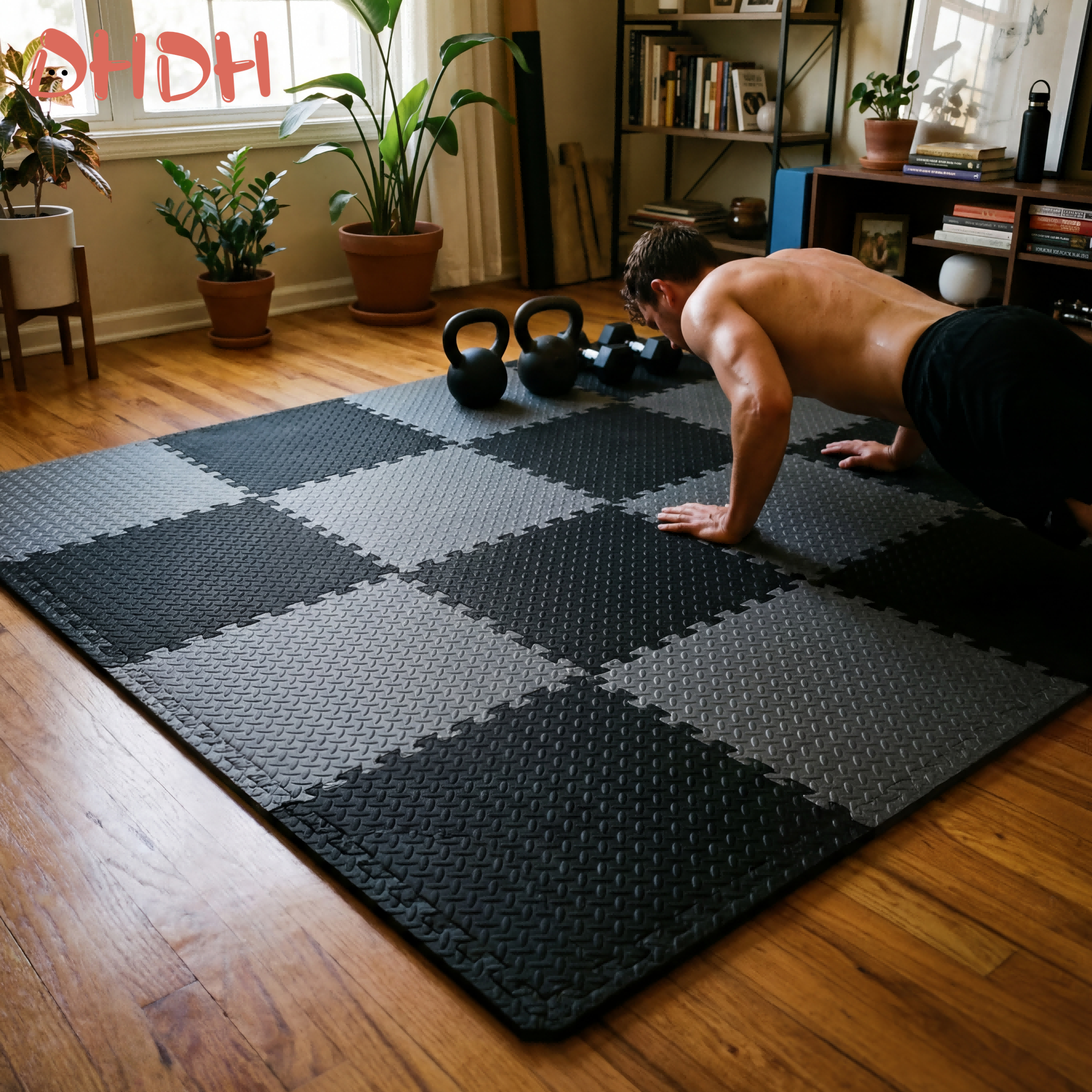 Gym Floor Mat for Home Workout - Home Gym Rubber Flooring ulasan dan harga