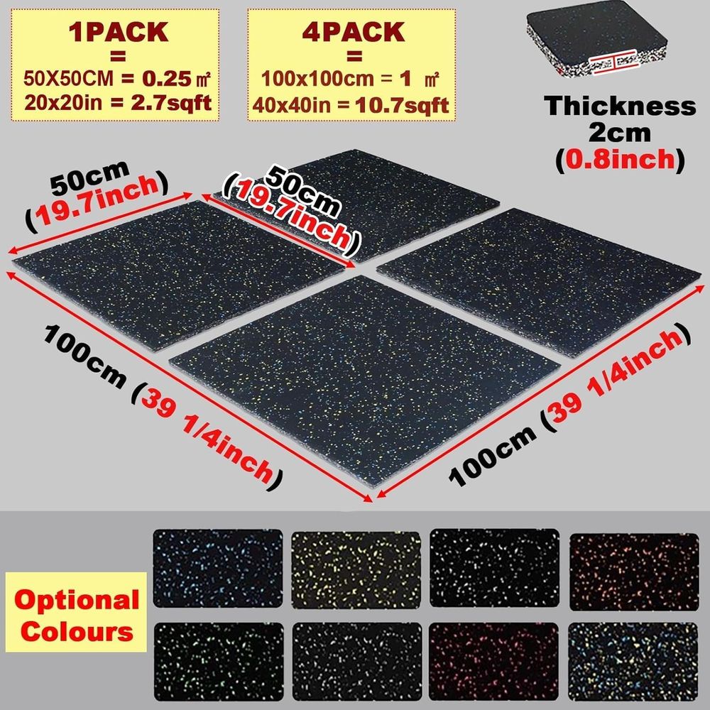 40x40 Inch Interlocking Floor  - Home Gym Rubber Flooring ulasan dan harga