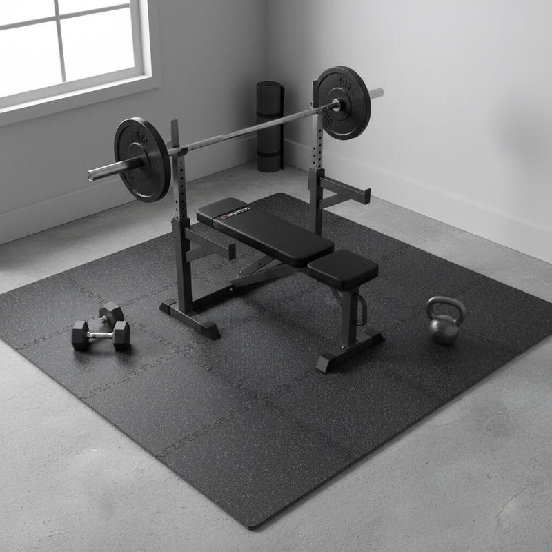 0.56 Inch Thick Gym Floor Mats - Home Gym Rubber Flooring ulasan dan harga