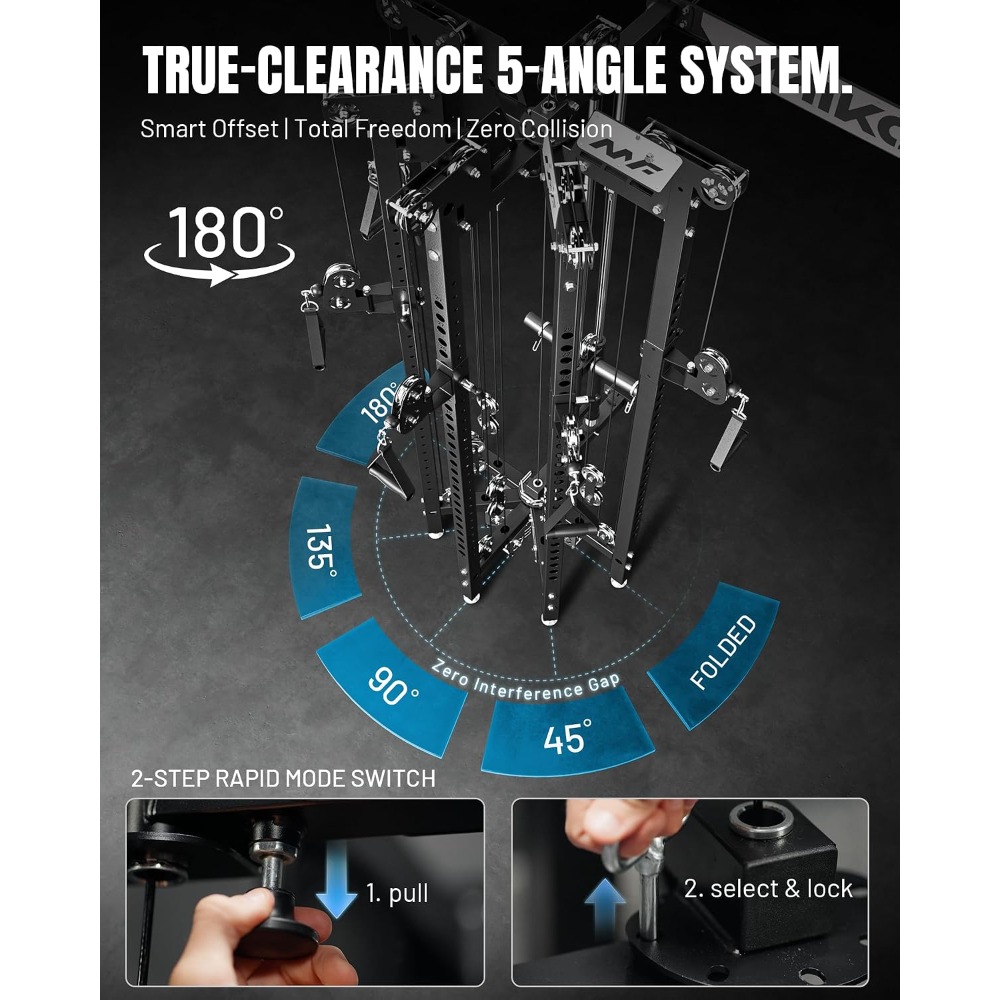 Folding Wall Mounted Squat Rac - Home Gym Rack With Cables ulasan dan harga