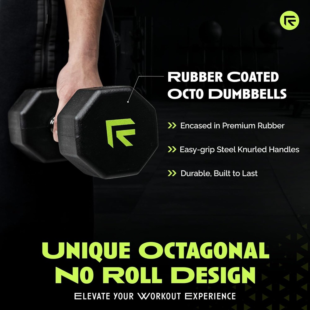 Rubber Coated Dumbbells - No R - Home Gym Training ulasan dan harga