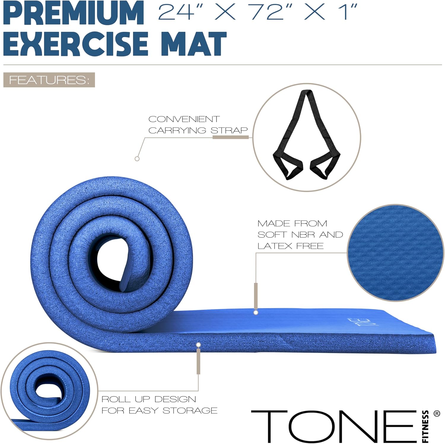 1-Inch Thick Yoga Mat, High-De - Home Gym Pilates ulasan dan harga